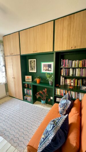 Owain Wyn Evans Instagram - AD | ✨ Study transformation ✨ 
Rip out old fitted wardrobes?! Not if you don’t have to! This project really didn’t take long, and it’s made a huge difference to this room. Thanks to @diyherway for the lovely pole wrap used on the doors, which was #gifted, hence ad labelling of post. Here’s how I did it! 

#homereno #ukhomereno #ukhomerenovation #renovation #diyprojects #homediy #diyhomedesign #housetransformation #doityourself #doityourselfproject 
(Not a paid post)