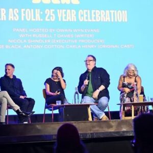 Owain Wyn Evans Instagram - What a joyous evening! Had a camp old time last night hosting the 25th Anniversary of Queer as Folk for the amazing and brand new @scene_festival with @manchesterpride at a PACKED New Century Hall ❤️ A series that changed the life of many, many queer people and also changed the landscape of LGBTQ  representation on screen. What a sensational panel- we chatted, we laughed and there were even tears. THANK YOU @russelltdavies63 @nicolanshindler @antonycotton @denise_black_uk @carlahenrybullring ❤️❤️❤️