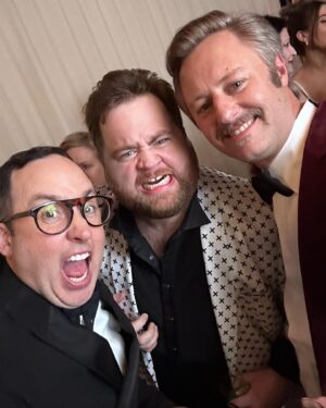 P.J. Byrne Instagram - What a night at the @sagawards ! @babylonmovie didn’t win for best cast ensemble but we still had a blast! And I already won the lottery anyway , blessed with  @jaimebyrneevents for a wife. Love my cast!! Love this movie! Xoxo !!! And a BIG Thanks for making us look and feel great @tiffbrisenostylist @paulnortonhair @doradosbytony