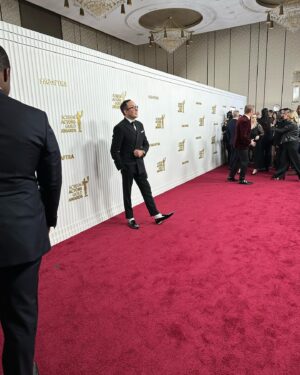 P.J. Byrne Instagram - What a night at the @sagawards ! @babylonmovie didn’t win for best cast ensemble but we still had a blast! And I already won the lottery anyway , blessed with  @jaimebyrneevents for a wife. Love my cast!! Love this movie! Xoxo !!! And a BIG Thanks for making us look and feel great @tiffbrisenostylist @paulnortonhair @doradosbytony