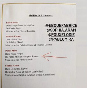 Pablo Mira Instagram - J’aurais tellement aimé partager cette joie avec mon ami Corneille (le dramaturge, pas le chanteur) !