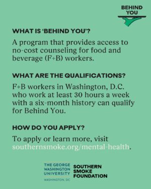 Paola Velez Instagram - Folks that have been on this journey with me know that I am no stranger to speaking about my own struggles with mental health. So when @southernsmokefoundation reached out to share that their initiative for accessible mental health would be rolling out in the DMV area I was filled with hope that in a few years a lot of the issues the culinary industry is currently facing will dissipate because we’re addressing a lot of the root causes head on. 

It’s ok to not be ok, and it’s ok to get help. You are not alone in what you’re going through. PTSD, trauma, insecurity, work life imbalance are things we can face together as an industry. 
We got you, we’re behind you, and we will get through this, together. 
-
“Southern Smoke Foundation, a national nonprofit that serves the food and beverage (F B) community, has officially launched its Behind You Mental Health Program in partnership with George Washington University’s Center for Psychological and Community-based Services! This program will allow F B workers in Washington, D.C. access to counseling at no cost.
Visit @southernsmokefoundation’s website at southernsmoke.org/mental-health to learn more or apply. If you are interested in supporting Behind You or have any questions, please email behindyou@southernsmoke.org.”