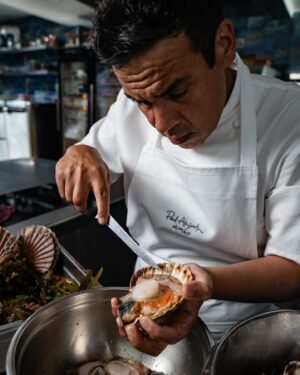Paul Ainsworth Instagram - I know I’ve said it before but just 🤯. Every time I work with these scallops or see them arriving at @no6padstow, I’m just blown away. These big beauties come from the Orkney archipelago, where the natural deep, cool inlets nurture them, before they are harvested and delivered to us in under 24 hours - they are truly a joy to work with in the kitchen. 

Just absolutely stunning and right up there as my favourite job from opening to cooking ✨🔥