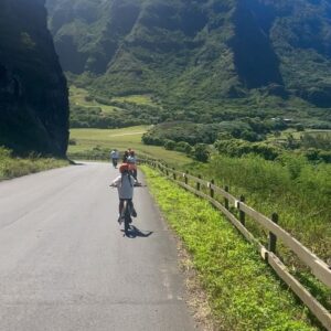 Paul Craig Instagram - Chasing dinosaurs on two wheels in Jurassic valley 🚲 🦕 @kualoaranch #jurassicvalley #hawaii
