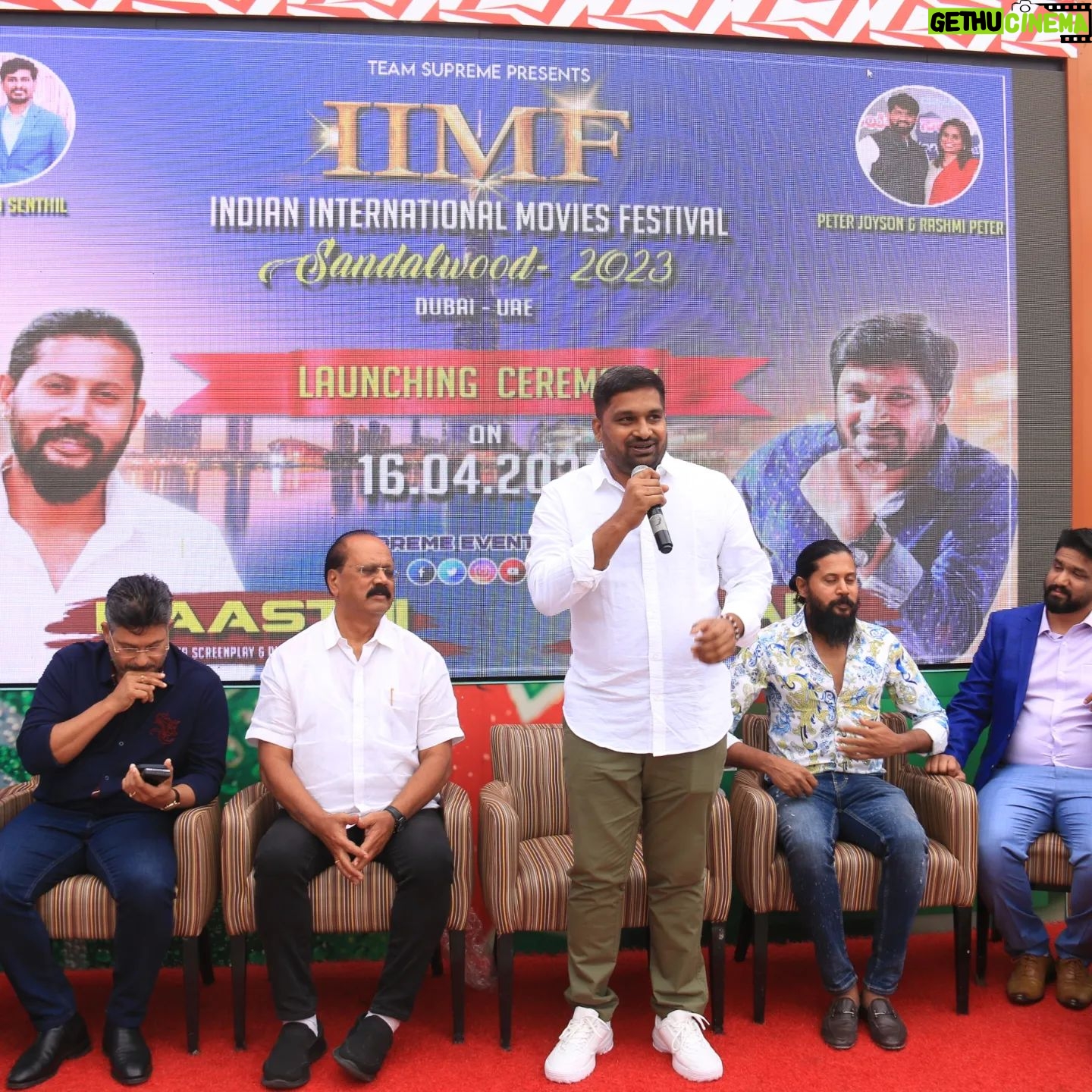 Pavan Wadeyar - 1K Likes - Felicitated by #Teamsupreme of Dubai. It was a wonderful event in Dubai. So happy to meet all the kannada Unions of middele countries. Happy to launch the logo of #IIMF i am sure this team gonna make kannada films reach to larger audience in Middle east countries @peter_joyson mamatha_swamy @gprashv