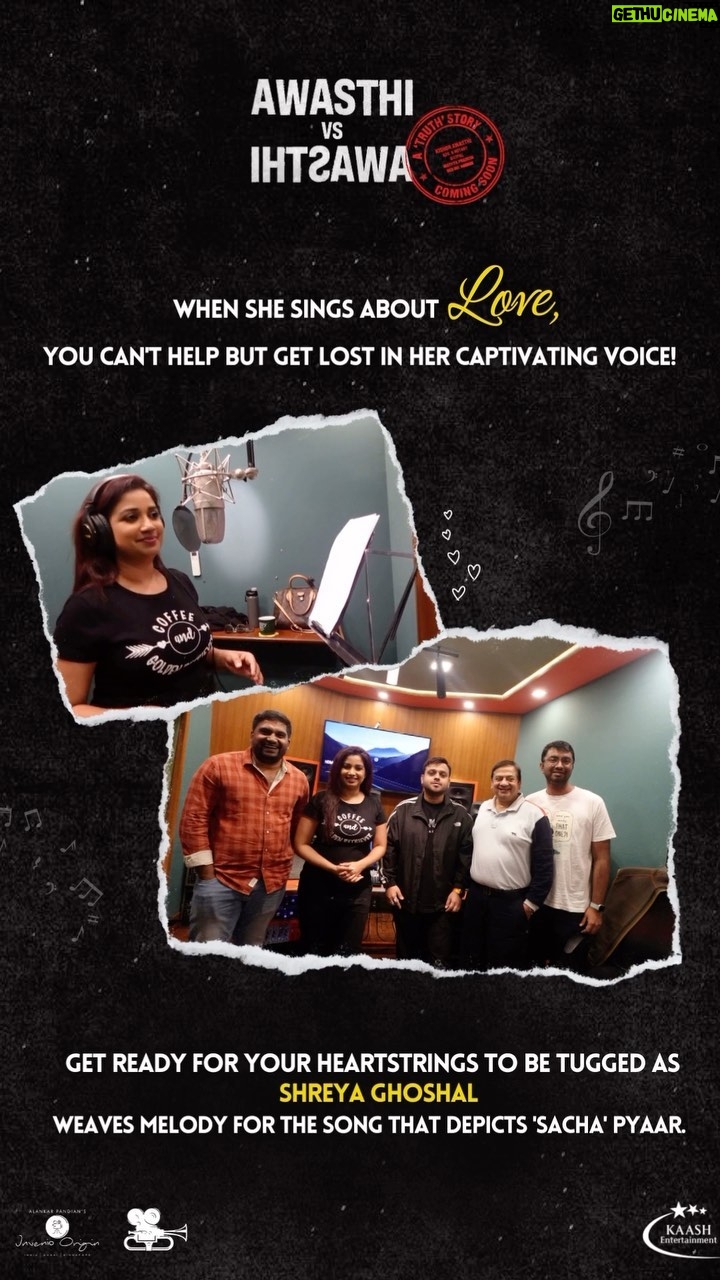 Pavan Wadeyar - 1.3K Likes - Get ready to be enchanted, as the incredible @shreyaghoshal records a romantic track for #AwasthiVsAwasthi. Can’t wait for the magic to unfold! ✨🎶💫
#soulfulmelodies #lovestruck #fallinginlove #lovesong #romanticsong #bollywood #bollywoodupdates #shreyaghoshal
A Kaash Entertainment Pvt Ltd Productions, in association with Wadeeyar Films LLP and Aarna Creatives LLP.
@parambratachattopadhyay @geetabasra @priyabanerjee @darshanabanik @akshay_kharodia @shivpanditt @actormanojjoshi @saharshkumarshukla #ShishirSharma and @daliptahil.
@kaashent @wadeeyarmovies @pavanwadeyar @shabbirboxwalaofficial @ajay1059 @harrygandhi #Tejatha #HardikGowda @apekshapurohit #AarnaCreatives @sparshkhetarpal @tashabhambra @vaidysk @rohitrkulkarni @javedmohsin_official @shubhodeep_pal @shashijee @editorsailesshdubey @therashmivirag #ShrutiNaik
