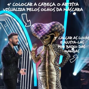 Pedro Tatanka Instagram - A ‘Serpente’ foi a terceira desmascarada da 4.ª temporada d’A Máscara’. 🤩 Conheça agora os cinco passos que @tatankaman teve de cumprir para se esconder atrás da 🐍!

#amascarasic #amascara #programa #sic #televisao