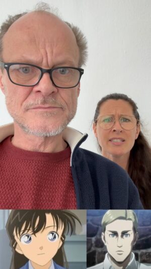 Peter Flechtner Instagram - Erwin Smith (Attack on Titan) trifft Ran Mori (Detektiv Conan) Giuliana Jakobeit  #synchronsprecher #peterflechtner #giulianajakobeit #synchronsprecherin