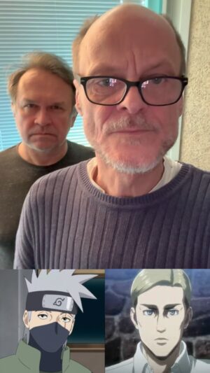 Peter Flechtner Instagram - Erwin Smith (Attack on Titan) trifft Kakashi Hatake (Naruto) Martin May #peterflechtner #martinmay #synchronsprecher