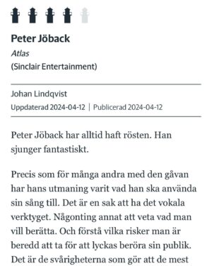 Peter Jöback Instagram - Väldigt glad för denna i Göteborgs-Posten!