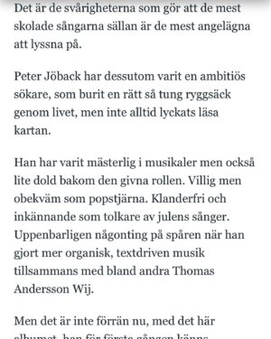 Peter Jöback Instagram - Väldigt glad för denna i Göteborgs-Posten!