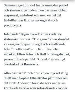 Peter Jöback Instagram - Väldigt glad för denna i Göteborgs-Posten!