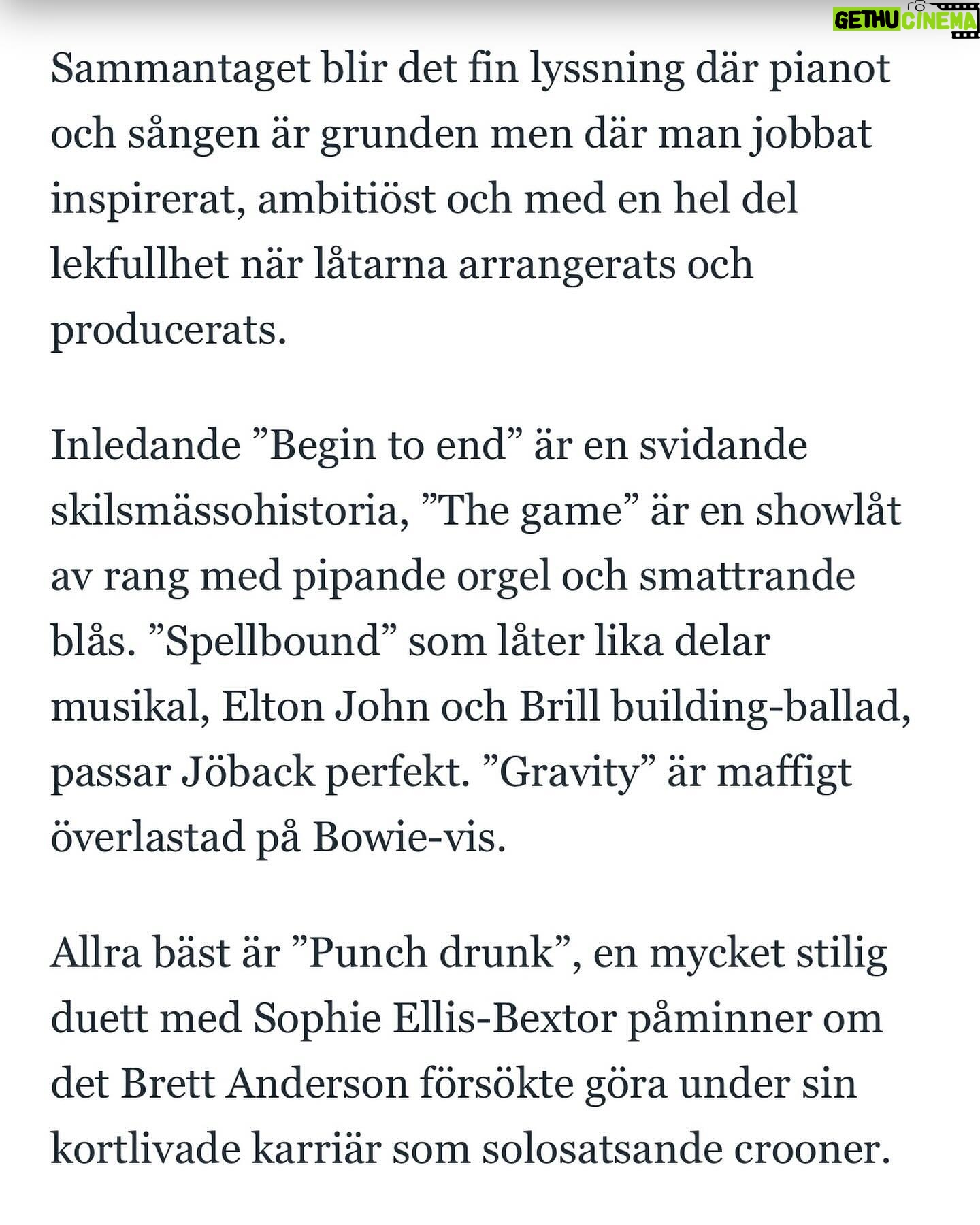 Peter Jöback - 1K Likes - Väldigt glad för denna i Göteborgs-Posten!