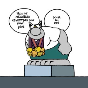 Philippe Geluck Instagram - Le Chat félicite @leon.marchand31 pour ses médailles mais attention quand même…