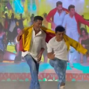 Prabhu Deva Instagram - What an Energy sirrrr 🔥👬
Deega Digari Dance with @nimmashivarajkumar