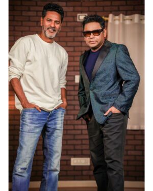 Prabhu Deva Instagram - Together After many years with the one & only @arrahman sir ❤️❤️❤️❤️❤️

(Silent But Violent ♥️)