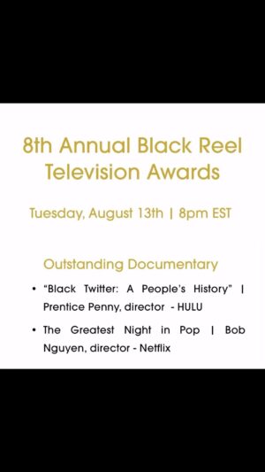 Prentice Penny Instagram - MAAAAAAN! Such a wild run with all the amazing press and award nominations and recognition for our doc #blacktwitterhulu by @onyxcollective on @hulu and to be recognized by your people with a @blackreelawards is AMAZING! So many people to thank: @taranitup49 @ji_cant_handleit @culturehousemedia @sarahkamos @condenast @apfythoughts everyone at @onyxcollective marketing/publicity and of course my R&B group members of Bougie Pearl: @joiejacoby and @itsjasontoyou TO ALL OF OUR CREW AND CAST THANK YOU! And most importantly THE CULTURE OF BLACK TWITTER! And if i forgot anyone, I say: “And I, oops!”