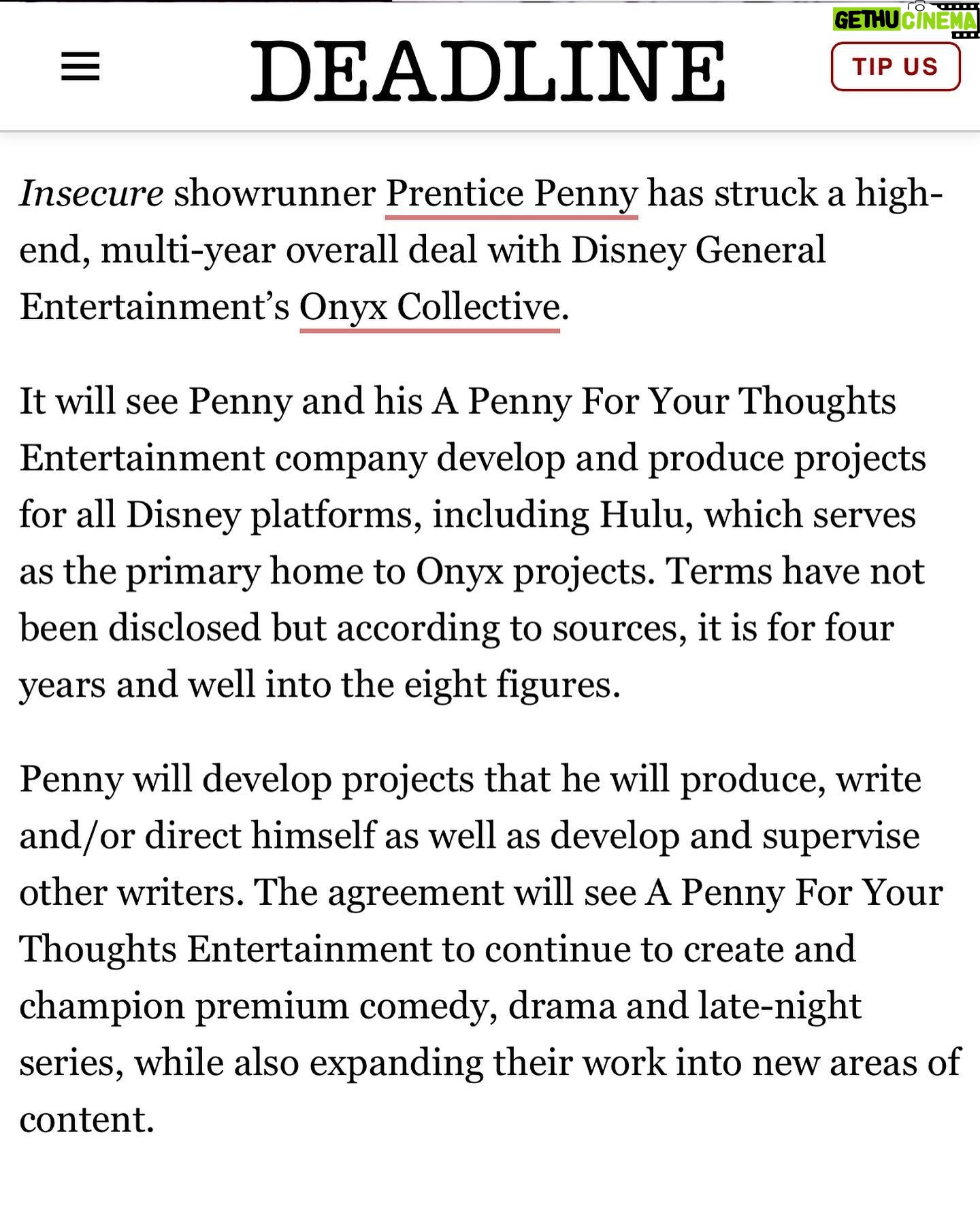 Prentice Penny - 6.8K Likes - NEW HOME ALERT - I’m so excited to begin a new journey with everyone at @disney and the #onyxcollective. I knew once I met with Dana Walden and Tara Duncan this was the place for me. Thank you guys for feeling the same! Anyone who knows me, knows how much I love Disneyland and Star Wars. So to be where those brands are couldn’t make me happier. Thank you to everyone who’s a part of the APFYT team who helped make this happen @chrisp1363 @theresakanglowe @solersystem @ashleynhlnd @lifeofmeyash #PhilD’Amecourt, @johnvmeigsjr #adamkaller @_cvarg #alexisjones #landriehatcher. Thank you to my amazing wife @mz_money_penny and three great children for constantly being the backbone of my support. Thank you to Casey, Nina, @nortivarg and everyone at @hbo for being a place that allowed me to grow. For the next four years we are committed to making content FOR THE CULTURE. Black, Asian, Latinx, Middle Eastern, LGBTQ, and anyone that’s about advancing conversations creatively. So…open for business! Let’s go! #onyxcollective