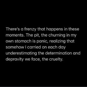 Prentis Hemphill Instagram - There’s a frenzy that happens in these moments. The pit, the churning in my own stomach is panic, realizing that somehow I carried on each day underestimating the determination and depravity we face, the cruelty. 

All I can say now is feel it. When you can and with others, face the fear of this unknown, this timeline unfolding. Shake and despair. And when you can, remember that we each and together are powerful, our commitment makes us more so. Our strategy is the path. Our action, our love. It’s not your panic that unnerves those opposed to freedom, but your dedication to what is bigger and more true than their fear.