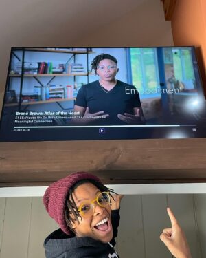 Prentis Hemphill Instagram - Um so guess what? @brenebrown has a new amazing series on @hbomax for Atlas of the Heart and…Im in it y’all (😬). I’m talking embodiment, feelings, boundaries. Honored, excited, geeked to be a part of this project. And grateful to share how embodiment makes it more possible to be who we actually are, living the values that really matter to us. Check out the series, you gonna learn something and support your boy!

#atlasoftheheart #brenebrown #embodiment