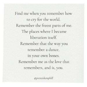 Prentis Hemphill Instagram - To honor someone is not only to study them at a distance, but to move more like they’ve shown you it was possible to move. To move like MLK Jr. is to call for an end to genoc*de. He knew that unspeakable atrocity was the hidden face of increased militarization.