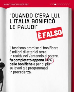 Priscilla Drag Instagram - Posted @withregram • @abolizionesuffragiouniversale No, quando c’era lui non si bonificavano tutte le paludi. E i treni non arrivavano in orario.

Ma ok, facciamo pure finta di sì.

Davvero ritenete che la vostra libertà di pensiero, di parola, di associazione e i vostri diritti alla salute, al voto e all’istruzione siano sacrificabili per un ettaro in più di palude bonificata?

Viva il 25 aprile.
Viva la Liberazione.

(Per approfondimenti, si consiglia la lettura del libro “Mu*solini ha fatto anche cose buone” dello storico Francesco Filippi)