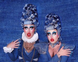 Pythia Instagram - We’re stunning … it’s in our jeans! 👖💙🧬 I have been pussified (painted lol) by my dear drag sister, @denimpusssy!!! I have never been painted by anyone else my entire drag life and I thought she’d be the perfect match to give me a little drag family makeover moment in her signature look haha! 🥰