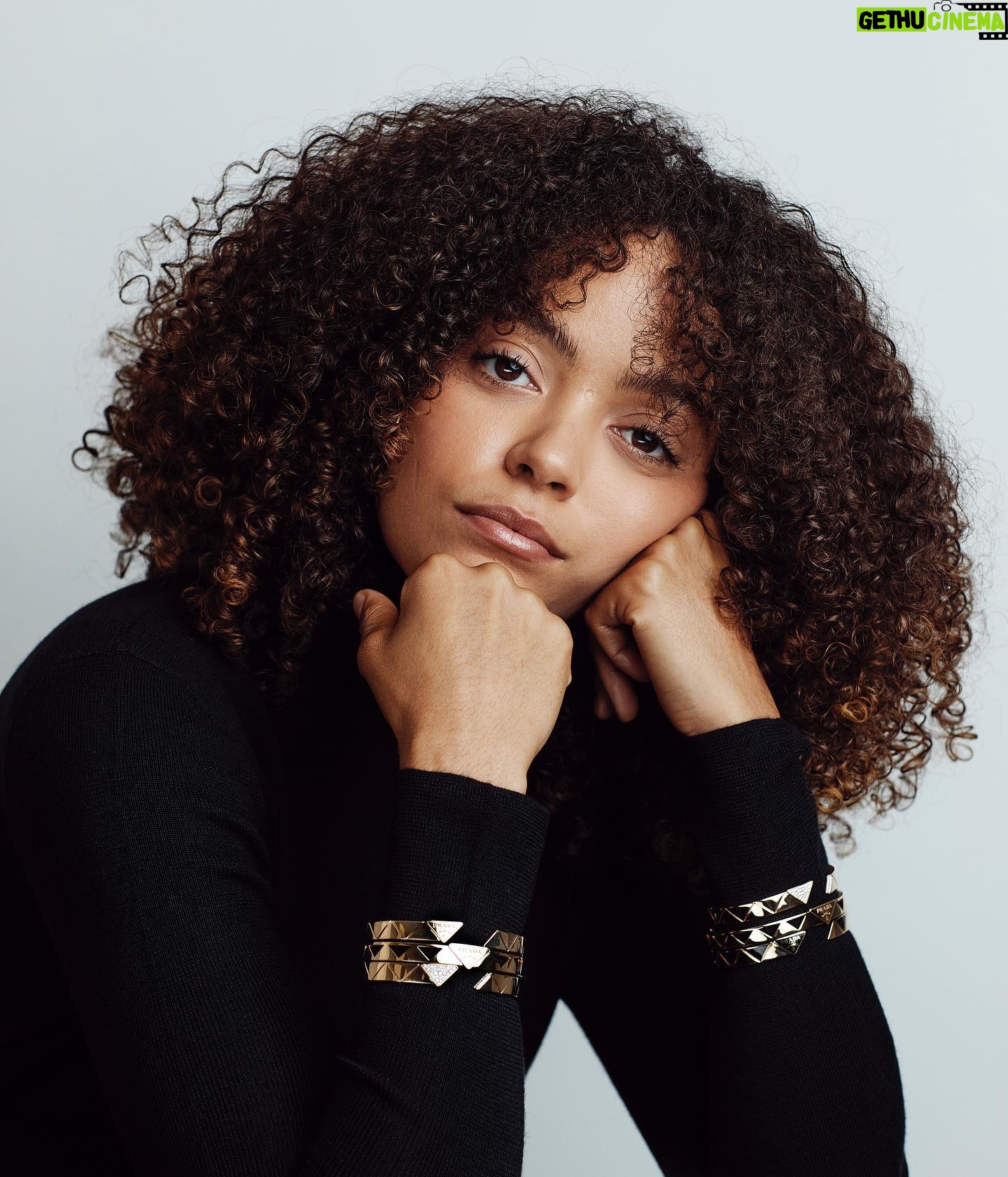 Quintessa Swindell - 44.1K Likes - Excited to share a lil something with Prada, the first global brand to use 100% certified gold standards for their sustainable jewelry collection- Eternal Gold. <3 #ad @prada #PradaFineJewelry 🖤