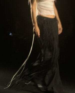 Quintessa Swindell Instagram - ⁣I remember discovering Ann Demeulemeesters work so many years ago, and today i was able to attend a show in person. It was such a full circle moment that was lead with so much gratitude and joy. Thank you to the entire Ann D team for this opportunity and to Miss Ann D herself for shaping a company that sticks to it’s mission, identity, and unique sense of self through an ever changing world. And to Stefano for creating a collection that embodies and evolves the brand heritage respectfully. ⠀
Thank you!! 🖤⠀
⠀
Make-up: @natasha__mae 
Hair: @hoshounkpatin 
📸: @colinsavercool
