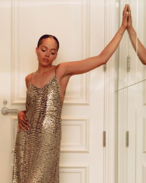 Quintessa Swindell Instagram - Black Adam World Premiere in Custom Celine.