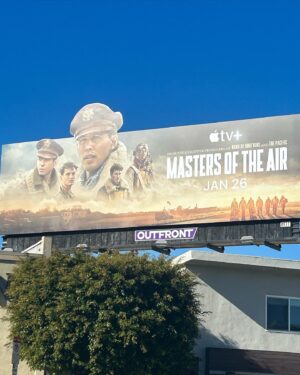 Raff Law Instagram - Masters of the Air 

@appletv 

January 26th

Dream come true to be on a billboard with such talent, telling such an incredible story.