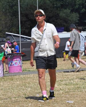 Raff Law Instagram - Glastonbury crew kept it real and massive as ever. 
All my love goes out to Mulberry for the hospitality and for the bag that kept all my bits safe 🤙🏽

Another one in the bagggg
See you next year. 

@mulberryengland 
#mulberryengland
