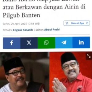 Rano Karno Instagram - "Kalau nanti pertanyaannya Jakarta atau Banten, politik kan dinamis ya. Pada prinsipnya, Pak Rano kan history nya di Banten. Tapi ya namanya penugasan partai, sebagai kader partai, Pak Rano siap dimana saja. Ditaruh di Banten atau di Jakarta atau mungkin di Jawa Barat, prinsipnya siap. Tapi secara intuisi pribadi, karena banyak history nya di Banten, kita sementara konsisten di Banten dulu," Beno, Ketua Tim Pemenangan Rano Karno.

#RanoKarnoUntukGubernurBanten
#RanoKarnoJelasLebihBaik
#RanoKarno
#Pilkada2024
#Banten