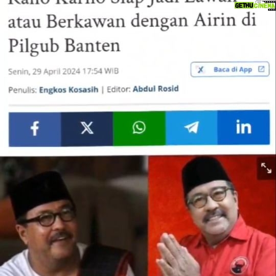 Rano Karno - 1.7K Likes - "Kalau nanti pertanyaannya Jakarta atau Banten, politik kan dinamis ya. Pada prinsipnya, Pak Rano kan history nya di Banten. Tapi ya namanya penugasan partai, sebagai kader partai, Pak Rano siap dimana saja. Ditaruh di Banten atau di Jakarta atau mungkin di Jawa Barat, prinsipnya siap. Tapi secara intuisi pribadi, karena banyak history nya di Banten, kita sementara konsisten di Banten dulu," Beno, Ketua Tim Pemenangan Rano Karno.
#RanoKarnoUntukGubernurBanten
#RanoKarnoJelasLebihBaik
#RanoKarno
#Pilkada2024
#Banten