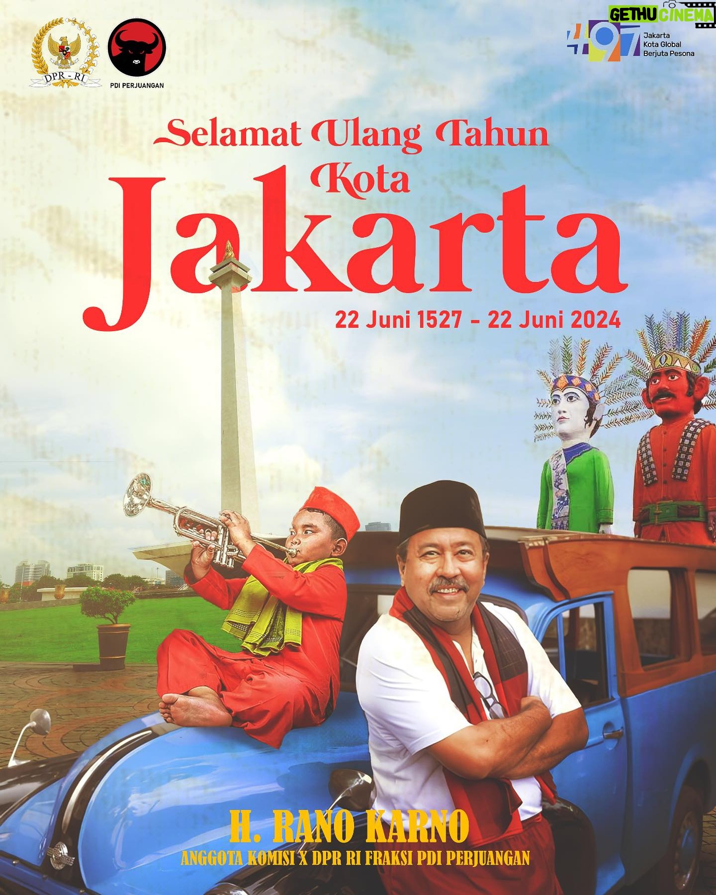 Rano Karno - 3K Likes - Pasar Jumat ke Kota Tua
Naek kendaraannye Transjakarta
Met ultah 497 untuk Kota Jakarta
Maju kotanya, bahagia warganya!
Selamat ulang tahun yang ke-497 untuk Jakarta, ibu kota yang tak pernah tidur! Di tengah gemerlapnya megapolitan ini, Jakarta menghadirkan keajaiban arsitektur modern yang menyatu dengan warisan budaya yang kaya. Kota Jakarta, simbol kebanggaan bangsa! Semoga ke depannya Jakarta terus menjadi magnet bagi semangat perubahan, tempat di mana setiap orang merasa di rumah dan memiliki cerita unik untuk diceritakan. Bersama-sama, mari kita jaga dan kembangkan keindahan dan keberlanjutan kota ini untuk generasi mendatang!
#HUTKotaJakartaKe497th
#RanoKarno
#JelasLebihBaik