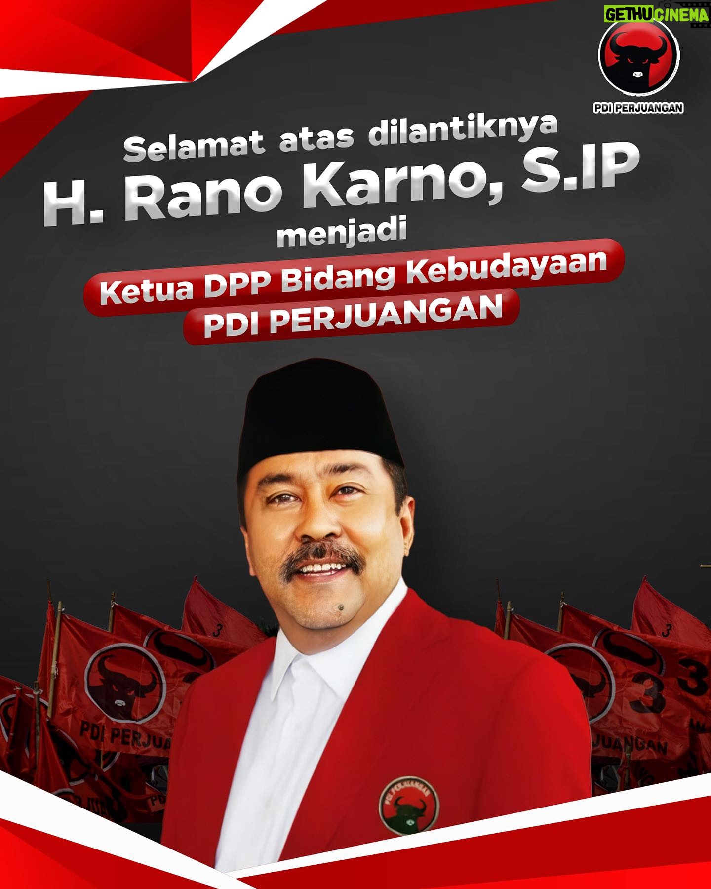 Rano Karno - 8K Likes - Selamat kepada H. Rano Karno, S.IP atas terpilih dan dilantiknya sebagai Ketua DPP Bidang Kebudayaan PDI Perjuangan... Semoga amanah ini dapat dilaksanakan dengan baik dan memberikan kontribusi positif bagi kemajuan kebudayaan bangsa!
#RanoKarno
#JelasLebihBaik
#KetuaDPPBidangKebudayaan
#DPPPDIPerjuangan