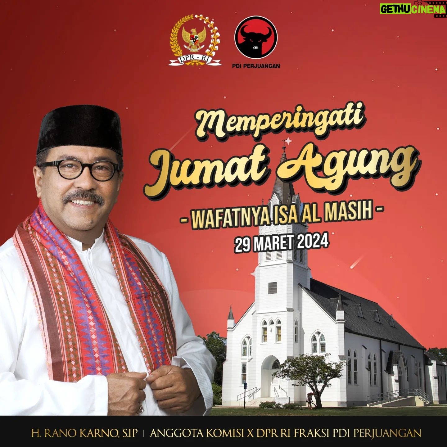 Rano Karno - 2.6K Likes - Hari di mana langit dan bumi bersatu dalam doa dan pengharapan. Selamat Jumat Agung bagi saudara-saudara yang merayakan. Semoga damai sejahtera senantiasa menyertai kita.
#JumatAgung
#WafatIsaAlMasih
#RanoKarno
#JelasLebihBaik