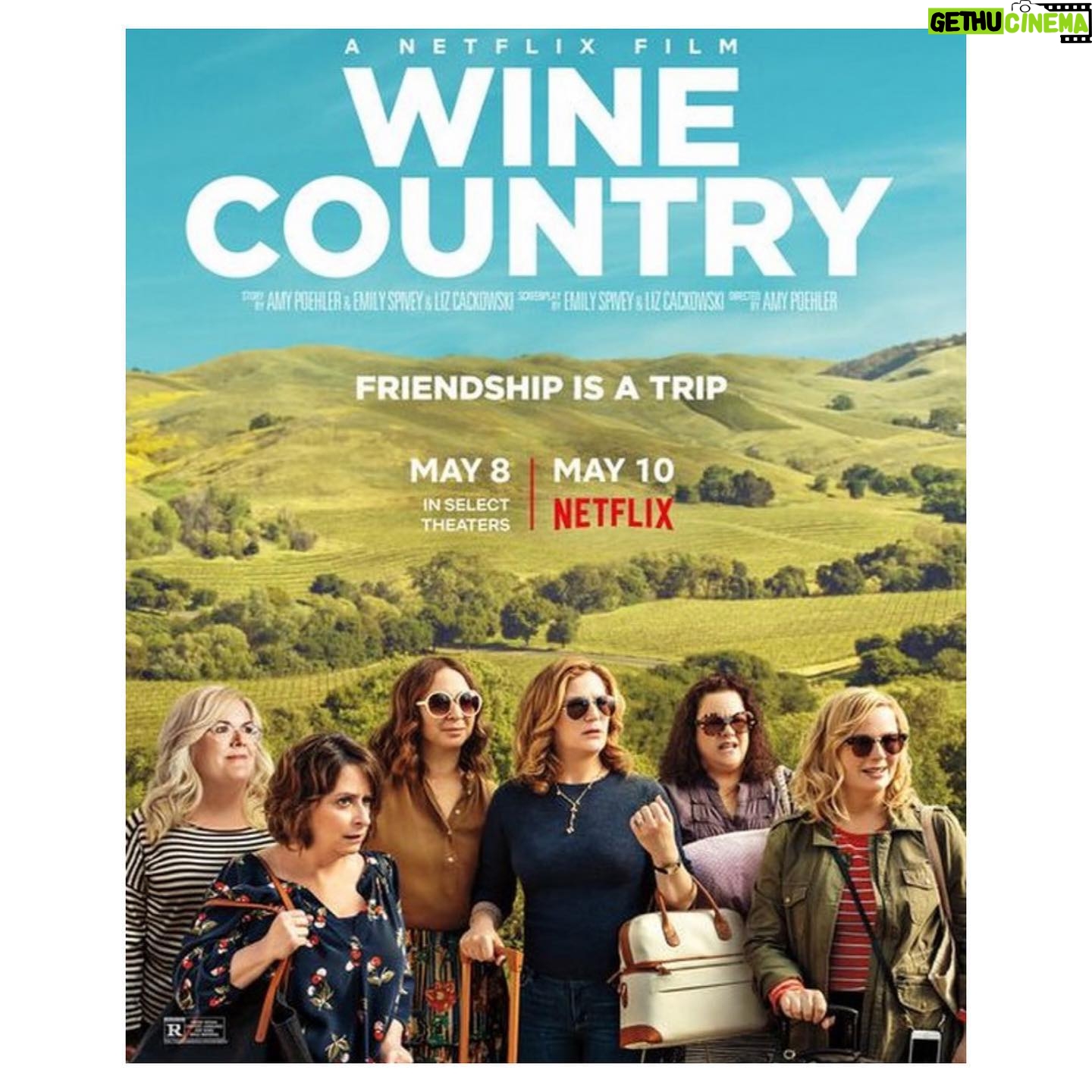 Rashida Jones - 74.4K Likes - Well get ready for your dream weekend with this dreamy cast. Wine Country is an utter delight, ten jokes a minute, master class in comedy. And big ups to my besty Amy Poehler for nailing her directorial debut. Can't wait to watch it again and again, obviously with wine. ❤️🍷❤️🍷❤️🍷❤️🍷