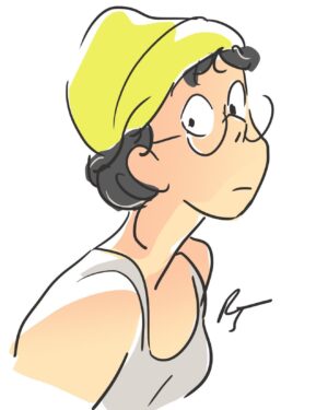 Rebecca Sugar Instagram - self portrait, 2020 *edit: I just tuck my hair up in a hat sometimes to get it out of the way