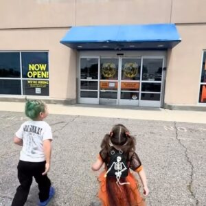 Rebecca Victoria Hardy Instagram - I was getting whiplash 🎃 
#spirithalloween #shopwithme #vlog #gothicbaby #halloween