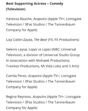 Regina Reynoso Instagram - Mamá I got my first nominee como mejor supporting actress in a comedy tv show 😫THANK YOUUU @imagenfound