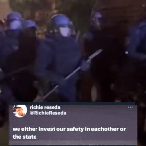 Richie Reseda Instagram - 1. we either invest our safety in eachother or the state 
2. full convo 🟰 @_notprisons 
3. @blackpowderpress 
4. @newyorknay.xo 
5. @anarchospirituality 
6. @hiyacinthiart
7. @tizzyent (full video on his page) 
8. @anarchospirituality 
9. @allthingslabor 
10. how do oceans stay safe without cops?