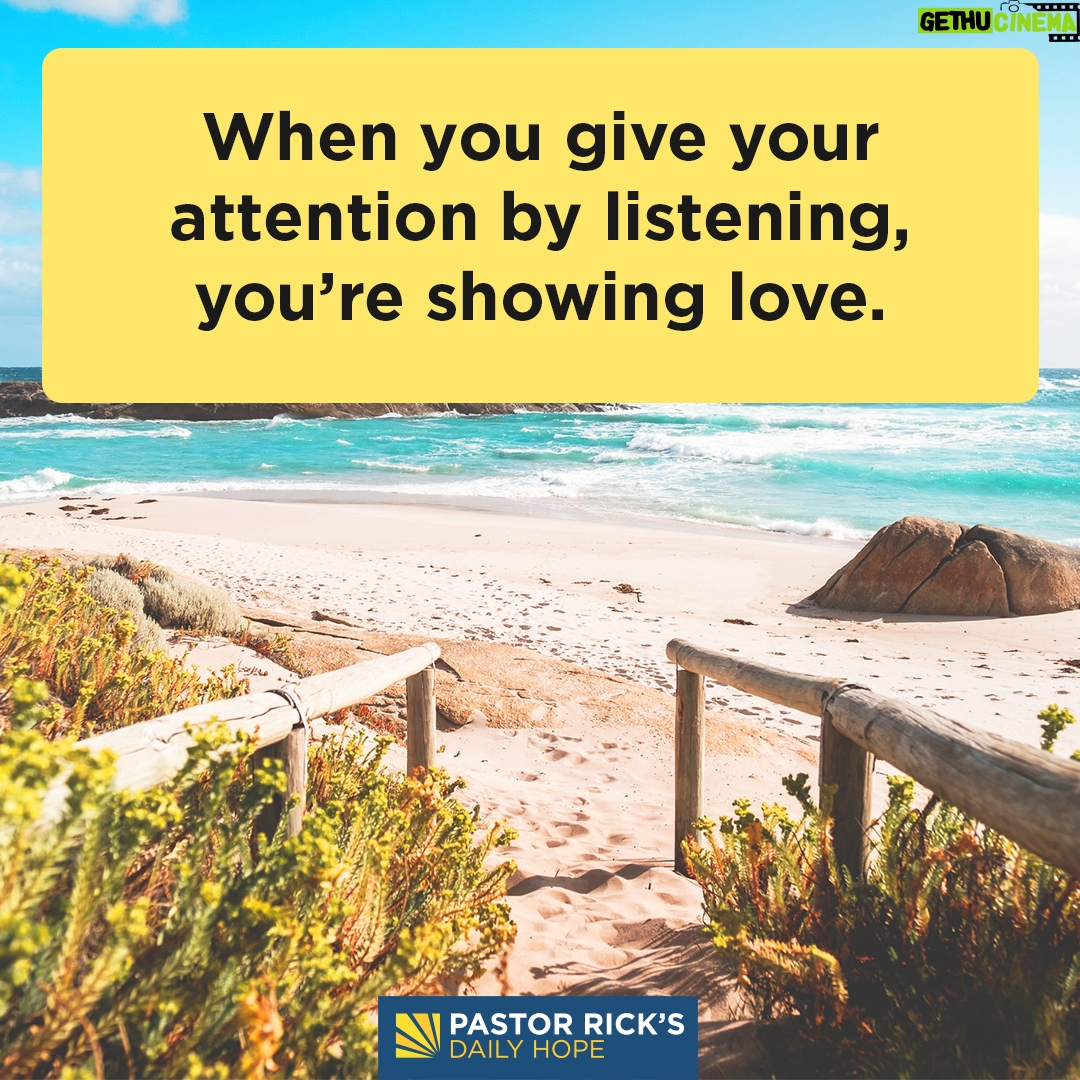 Rick Warren - 2.1K Likes - Early in a relationship, it’s easy to pay attention to each other. But over time, that attention shifts. Discover why it’s crucial to bring your attention back to your spouse in today’s #DailyHope devotional. Click the link in profile or visit http://bit.ly/pastorrick.