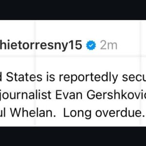 Ritchie Torres Instagram - The United States is reportedly securing the release of journalist Evan Gershkovich and US Marine Paul Whelan.  Long overdue.