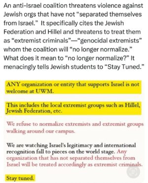 Ritchie Torres Instagram - An anti-Israel coalition threatens violence against Jewish orgs that have not “separated themselves from Israel.” It specifically cites the Jewish Federation and Hillel and threatens to treat them as “extremist criminals”—“genocidal extremists” whom the coalition will “no longer normalize.” What does it mean to “no longer normalize?” It menacingly tells Jewish students to “Stay Tuned.”