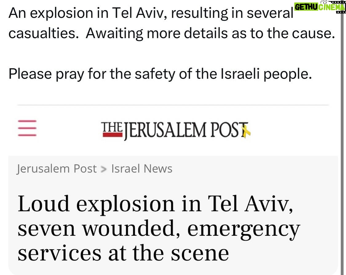 Ritchie Torres - 3.7K Likes - An explosion in Tel Aviv, resulting in several casualties. Awaiting more details as to the cause.
Please pray for the safety of the Israeli people.
