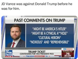 Ritchie Torres Instagram - JD Vance was against Donald Trump before he was for him.