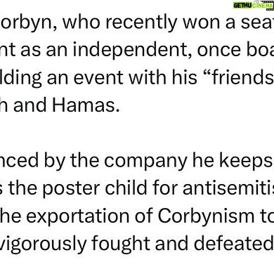 Ritchie Torres - 5.5K Likes - Jeremy Corbyn, who recently won a seat in Parliament as an independent, once boasted about holding an event with his “friends” Hezbollah and Hamas.
As evidenced by the company he keeps, Jeremy Corbyn is the poster child for antisemitism in Britain. The exportation of Corbynism to America must be vigorously fought and defeated.