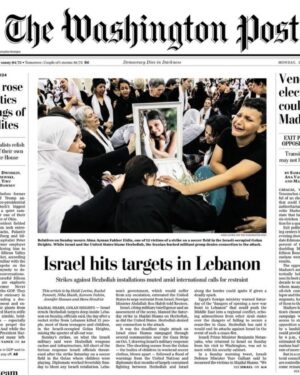 Ritchie Torres Instagram - The front-page image of today’s Washington Post is that of a child murdered by Hezbollah. 

Yet the front-page headline—“Israel Hits Targets In Lebanon”—portrays Israel, not Hezbollah, as the aggressor.