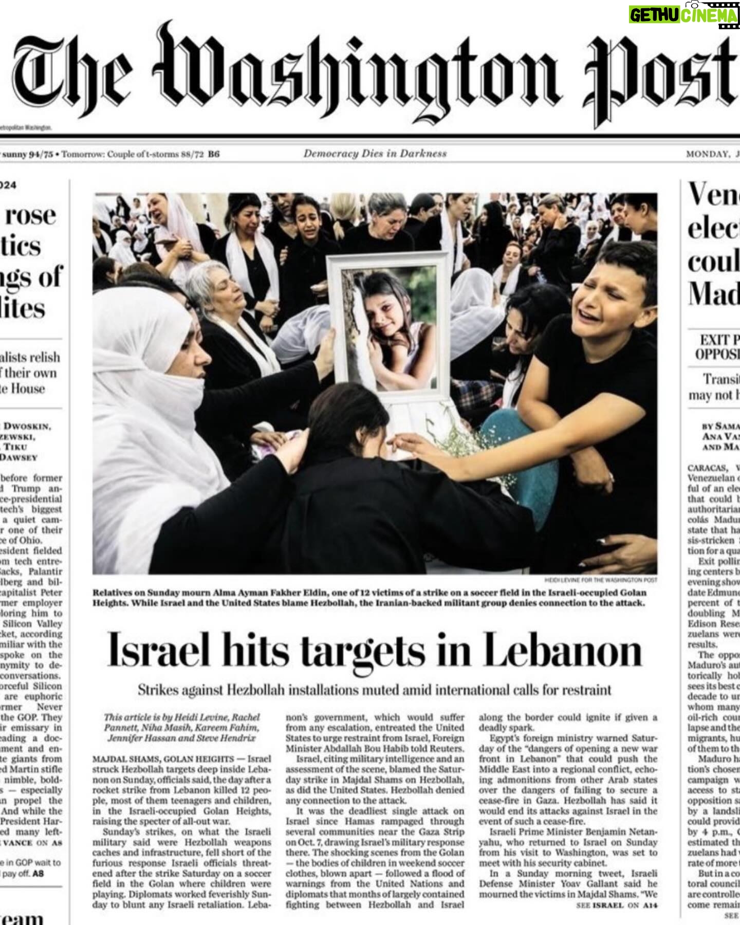 Ritchie Torres - 13.7K Likes - The front-page image of today’s Washington Post is that of a child murdered by Hezbollah.
Yet the front-page headline—“Israel Hits Targets In Lebanon”—portrays Israel, not Hezbollah, as the aggressor.